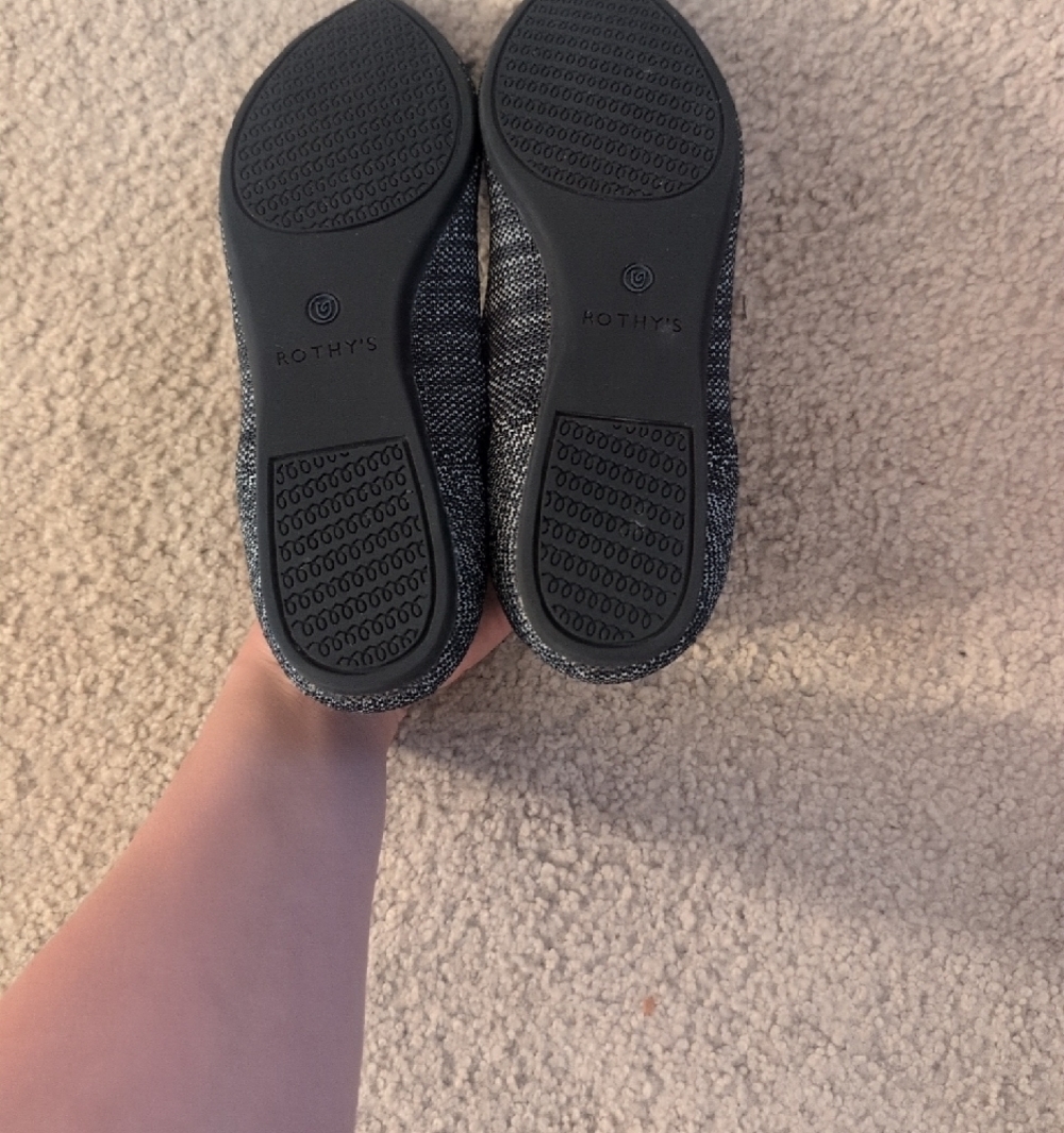 Rothy's Granite Heather Pointed-Toe Knit Flats Size 7 - Picture 8 of 11